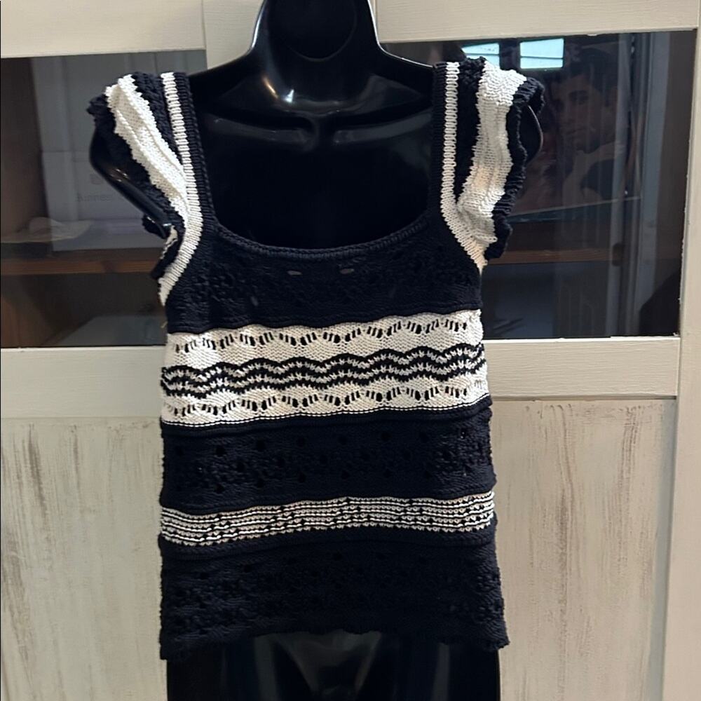 LOFT Knit Ruffle Blouse - Picture 3 of 6